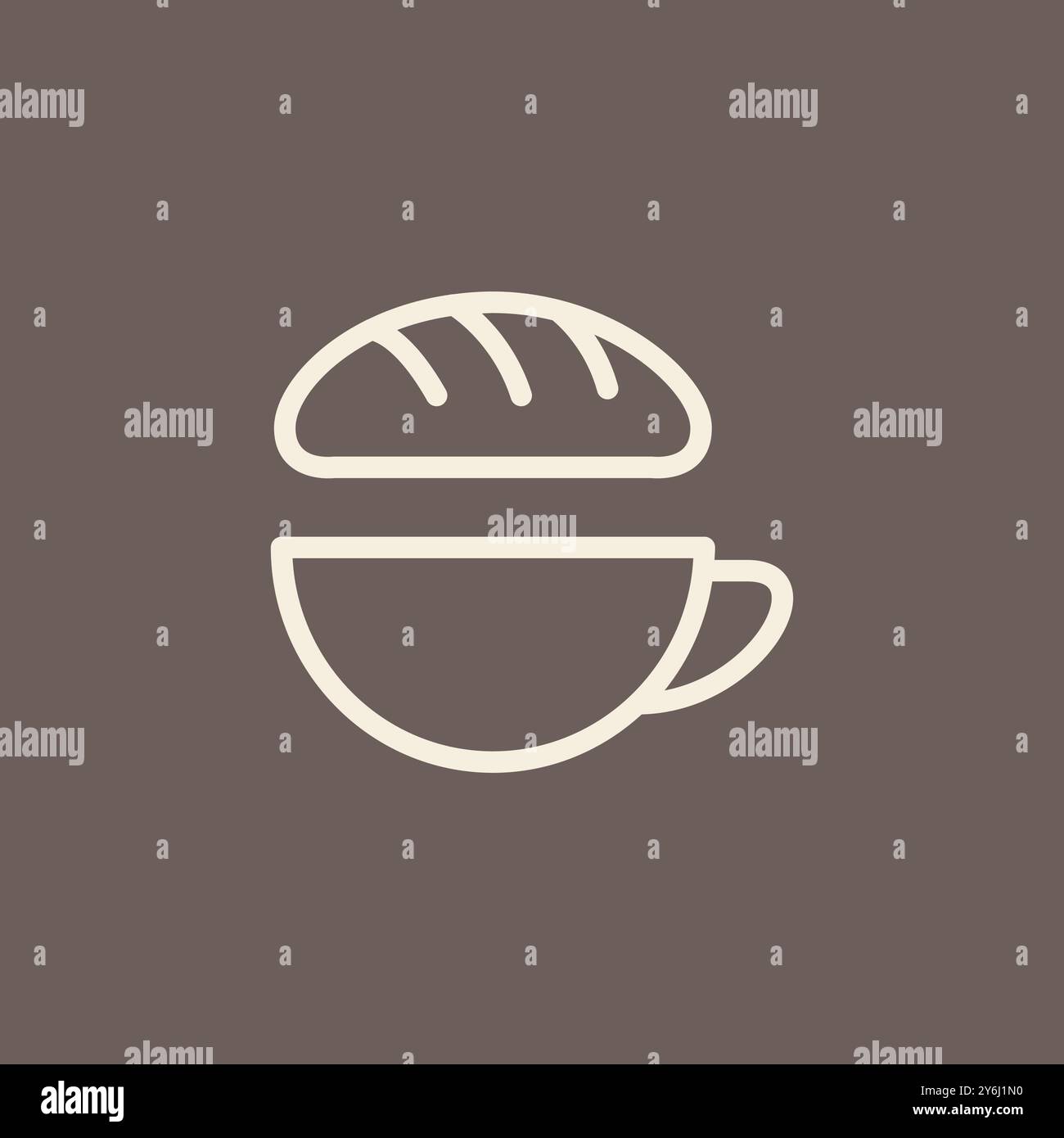 coffee and bakery coffee house concept line logo design vector Stock Vector