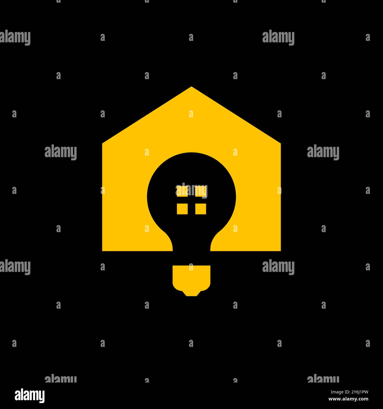 light interior house minimalist logo design vector Stock Vector
