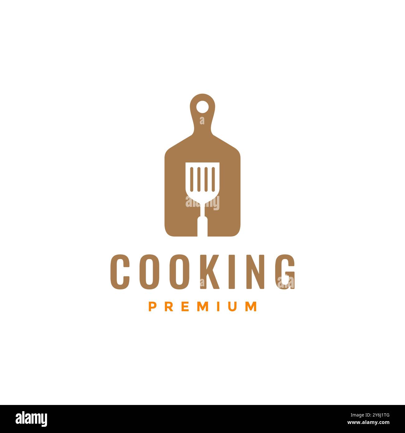 cutting board kitchen concept flat logo design vector Stock Vector