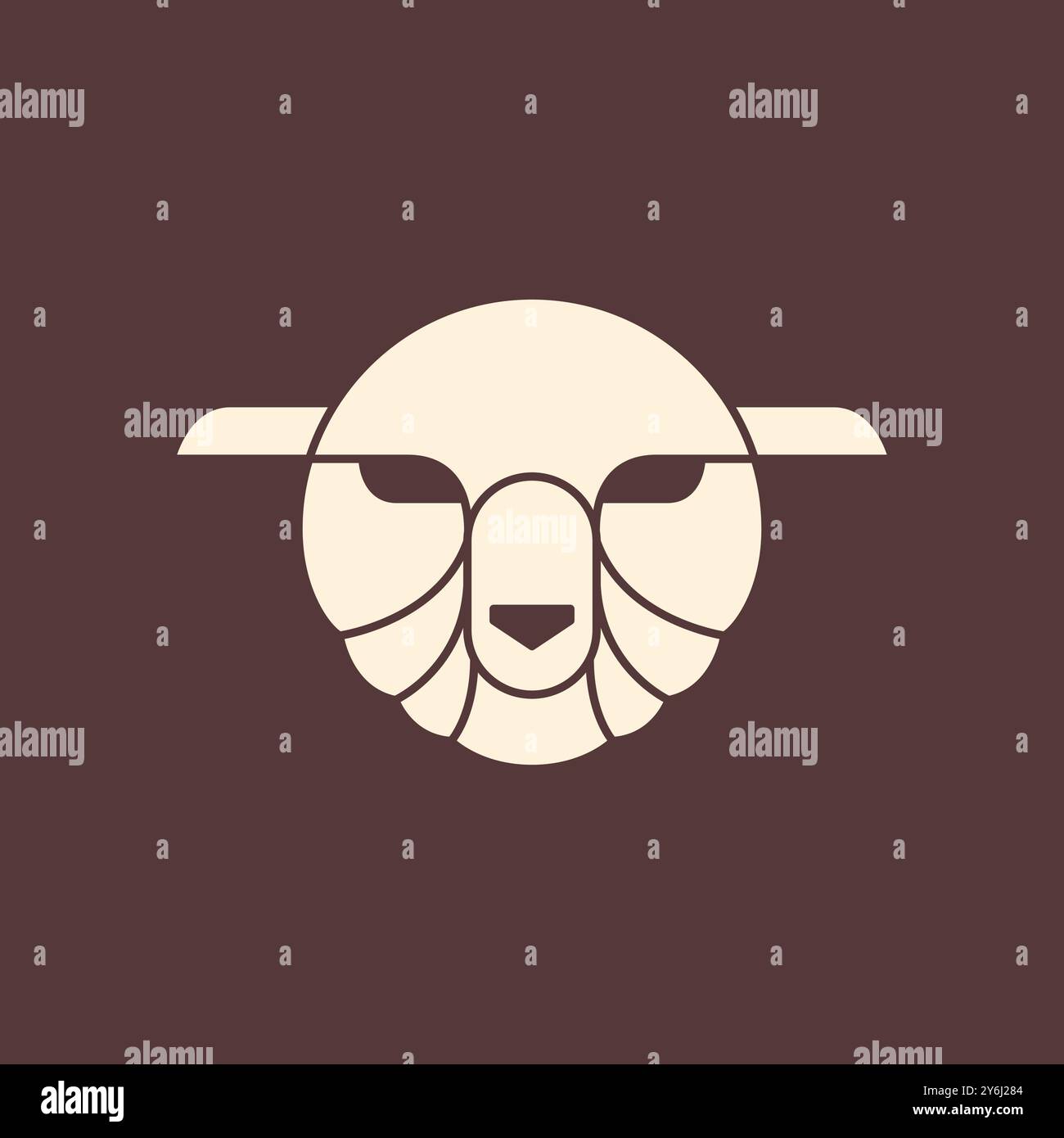 sheep head face vintage logo design vector Stock Vector