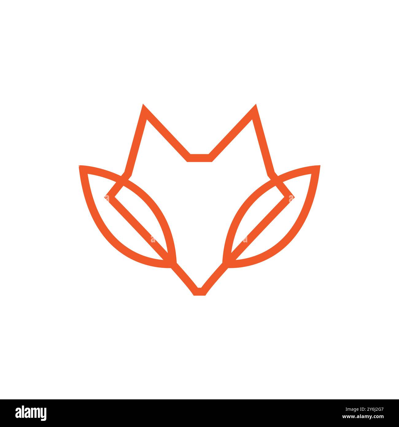 fox head nature concept line logo design vector Stock Vector