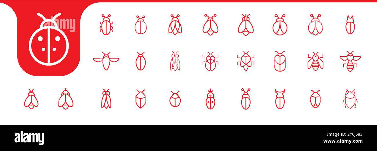 minimal insect wings line set icon design vector Stock Vector