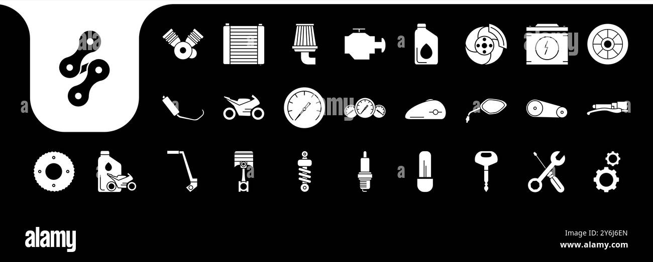 motorcycle flat minimal icon set logo design vector Stock Vector