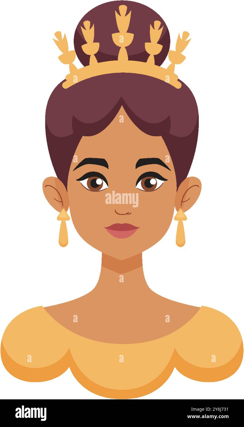 Illustration of a queen wearing a golden crown Stock Vector Image & Art ...