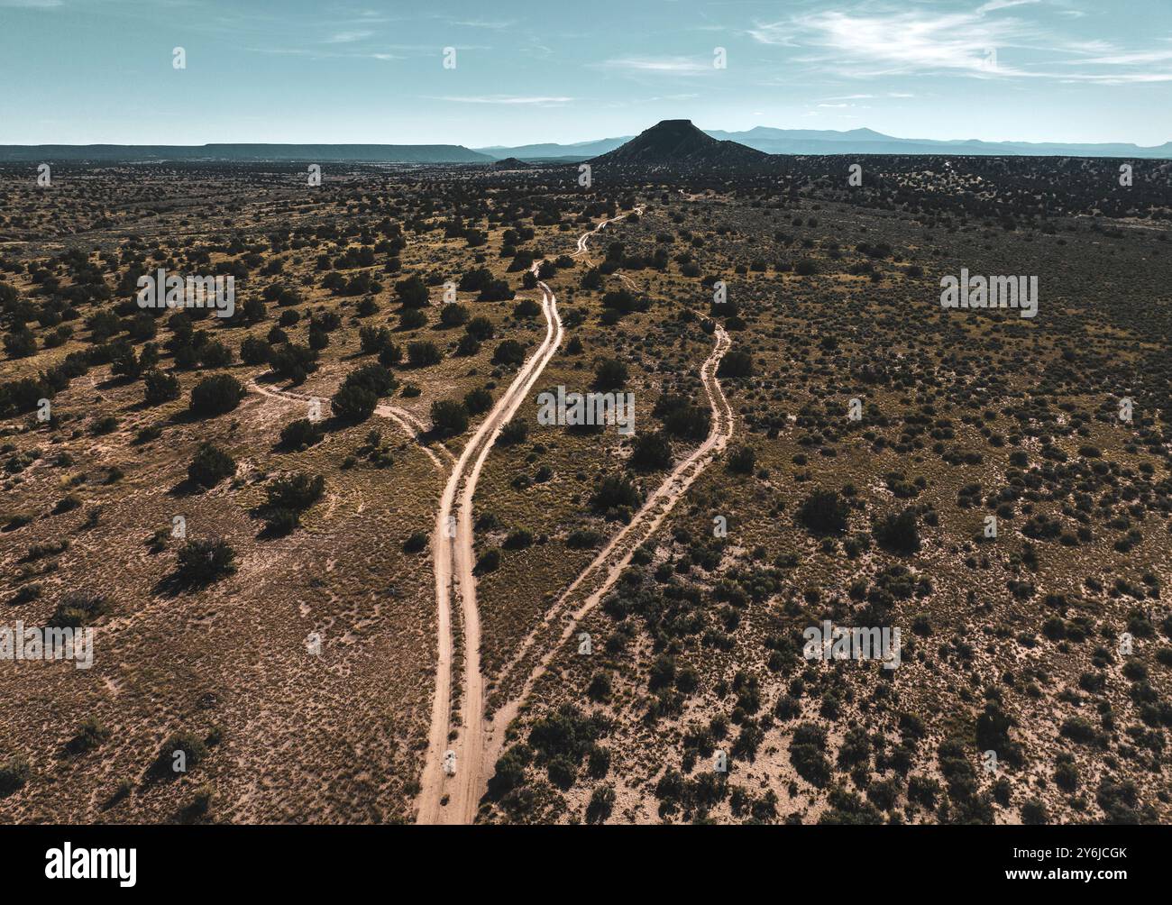 Dry open chaparral in the Carson National Forest, northern New Mexico, USA Stock Photo