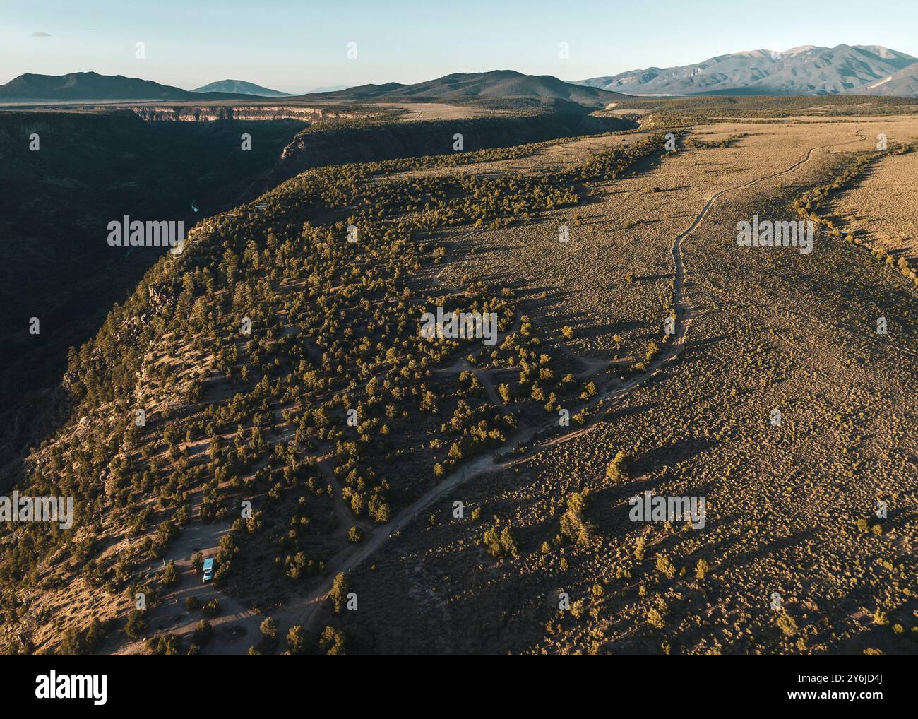 Aerial view of the Rio Grande river gorge outside Taos, New Mexico, USA Stock Photo