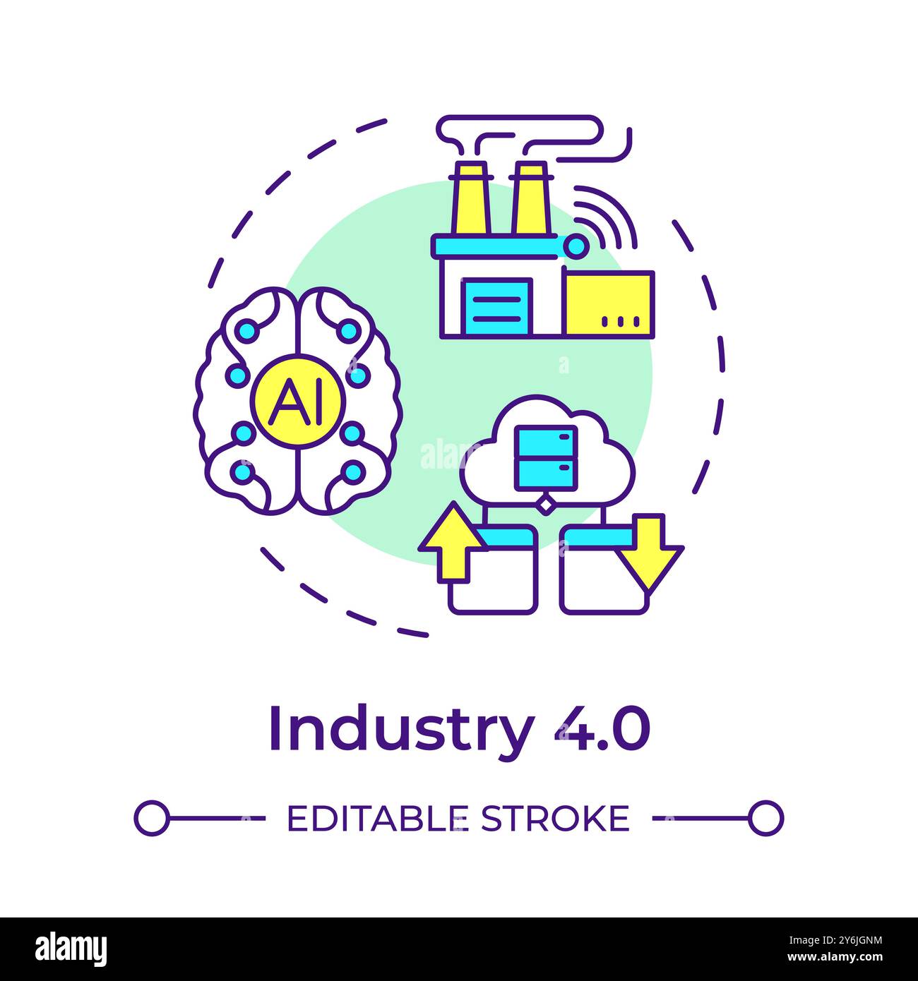 Industry 4.0 multi color concept icon Stock Vector
