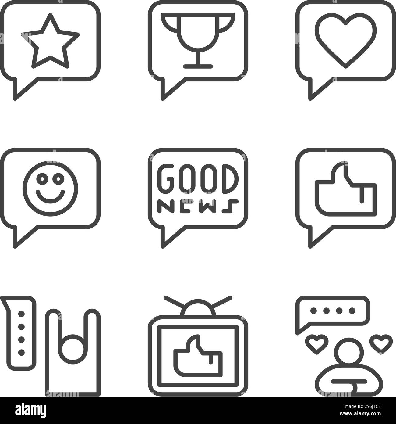 Web news icon outline Black and White Stock Photos & Images - Alamy