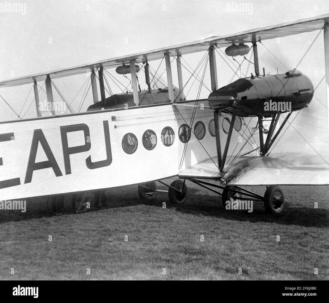 One of the huge Handley Page Airliners now in use at Waddon Airport , West Croydon , Surrey . Stock Photo
