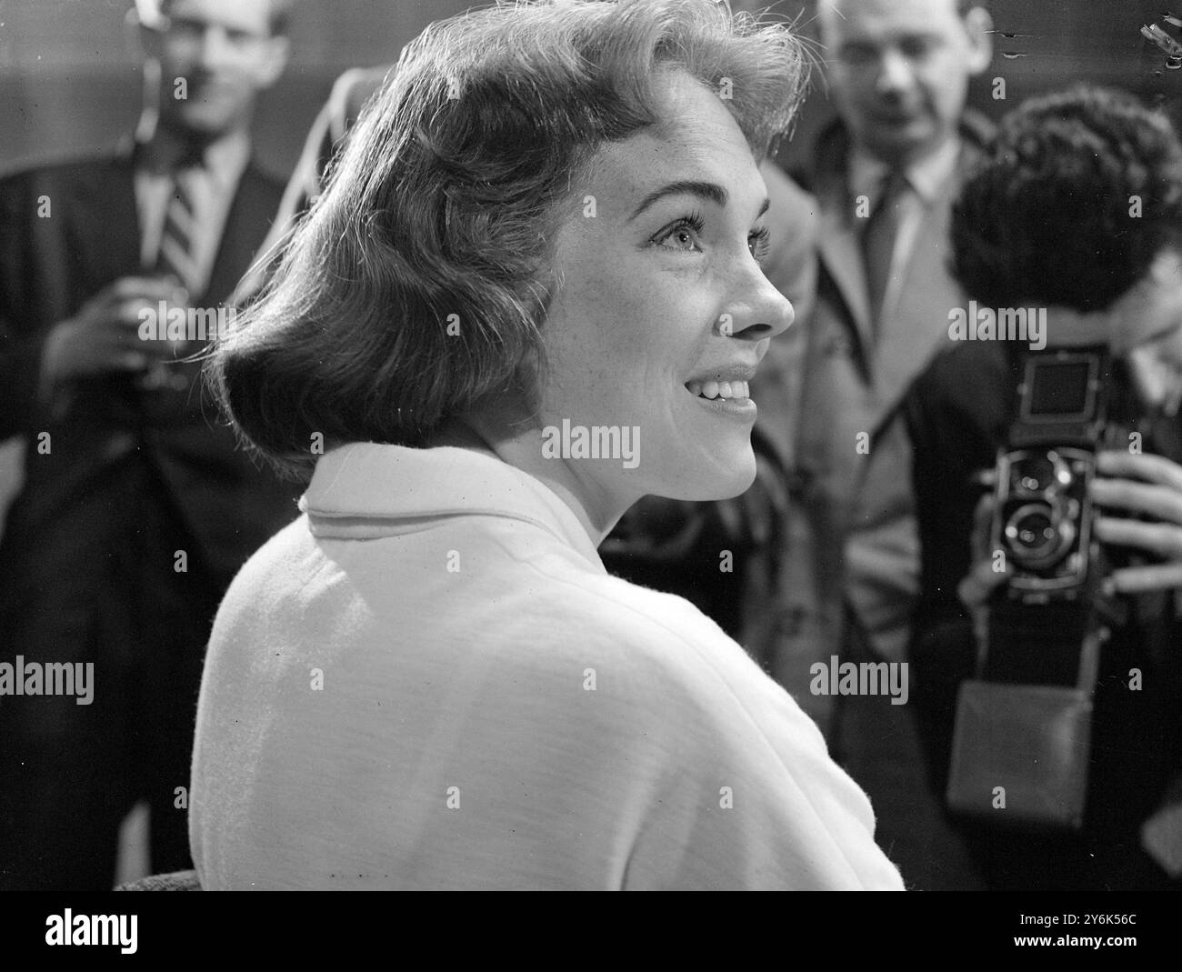 London Airport British actress and singer Julie Andrews arrives home in ...