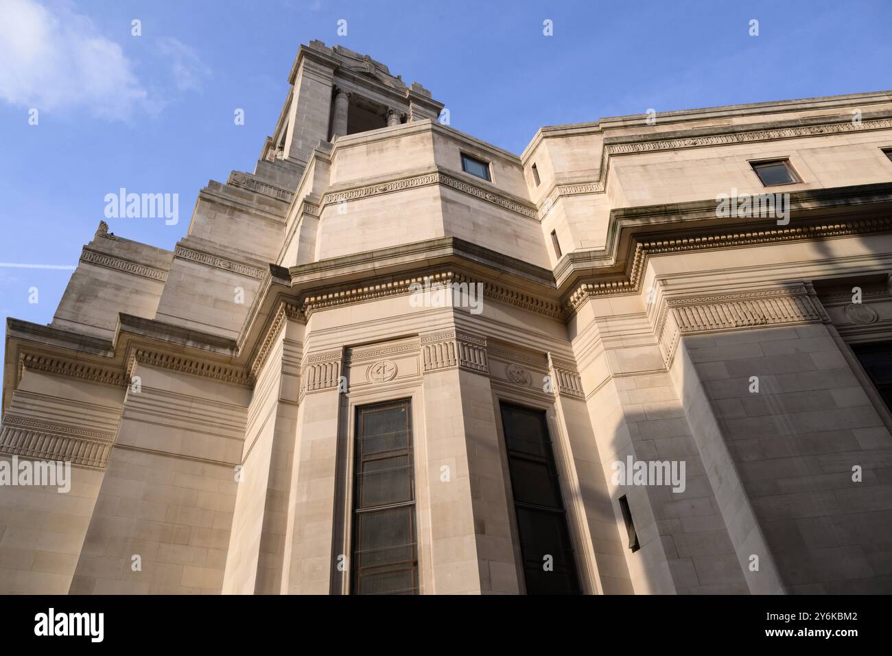 Exterior of the Art Deco-style Freemasons' Hall, which is the headquarters of the United Grand Lodge of England and the Supreme Grand Chapter of Royal Stock Photo