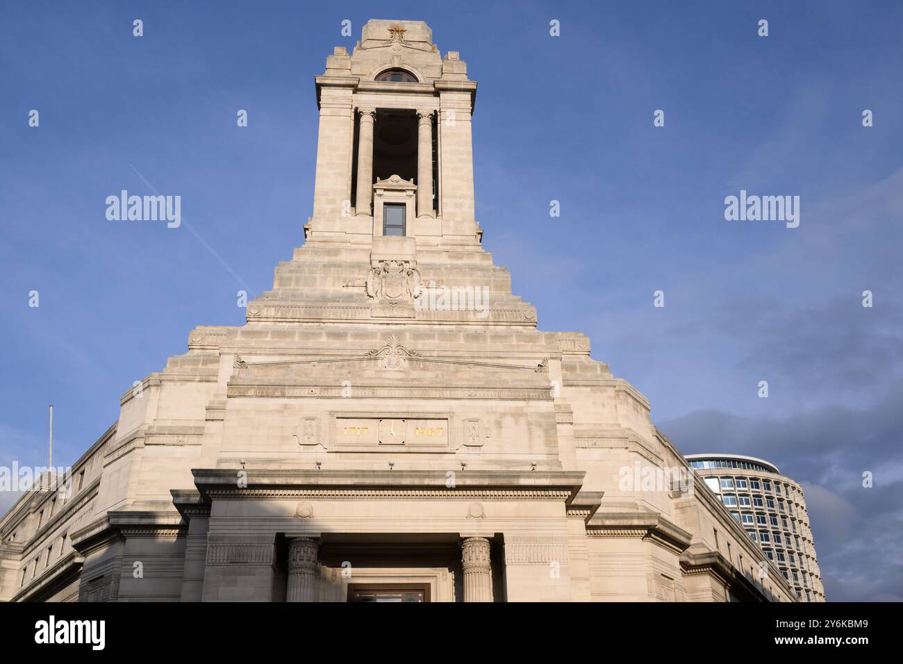 Exterior of the Art Deco-style Freemasons' Hall, which is the headquarters of the United Grand Lodge of England and the Supreme Grand Chapter of Royal Stock Photo
