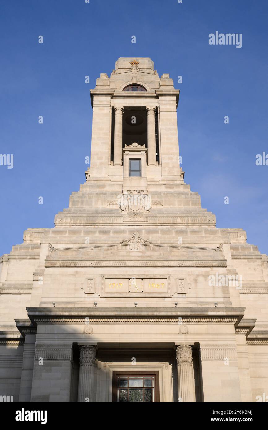 Exterior of the Art Deco-style Freemasons' Hall, which is the headquarters of the United Grand Lodge of England and the Supreme Grand Chapter of Royal Stock Photo