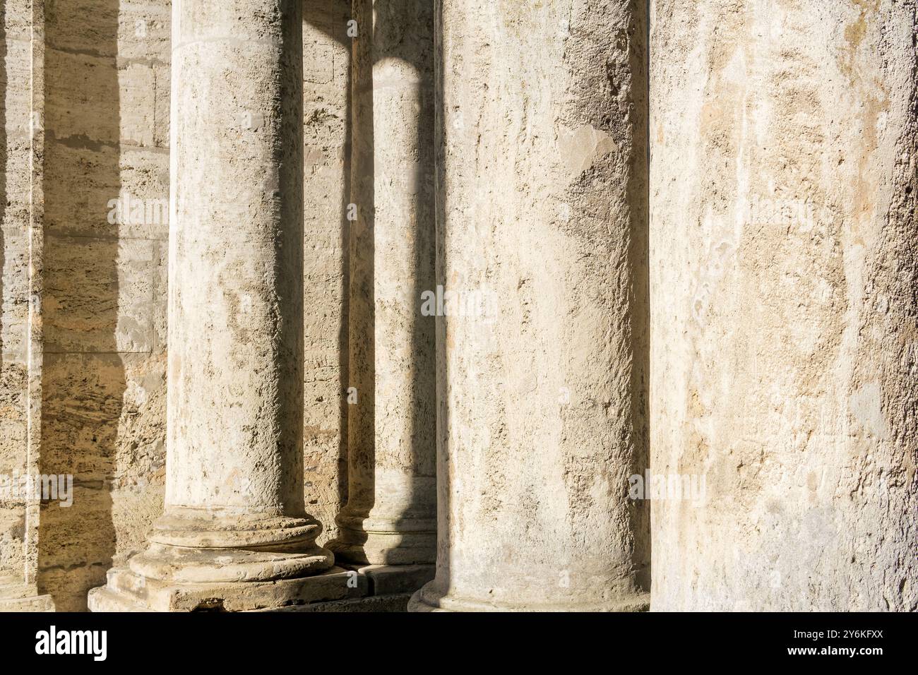 abstract architectural background - columns and walls made of light ...