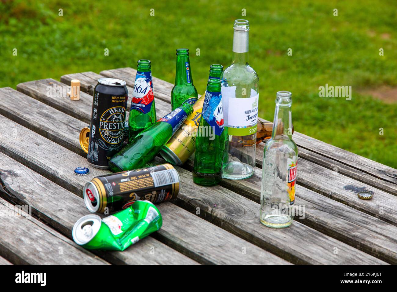 Abandoned meal leftovers Stock Photo