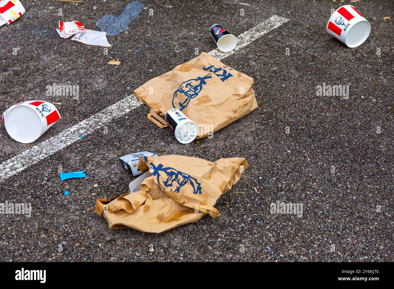 Abandoned meal leftovers Stock Photo