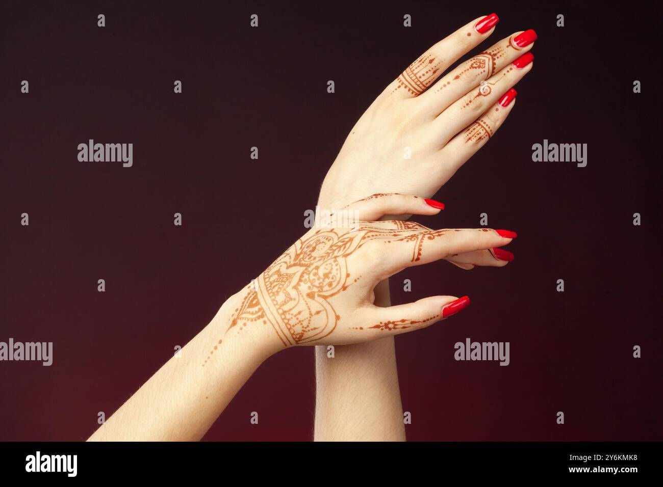 Woman Hands with mehndi Stock Photo - Alamy