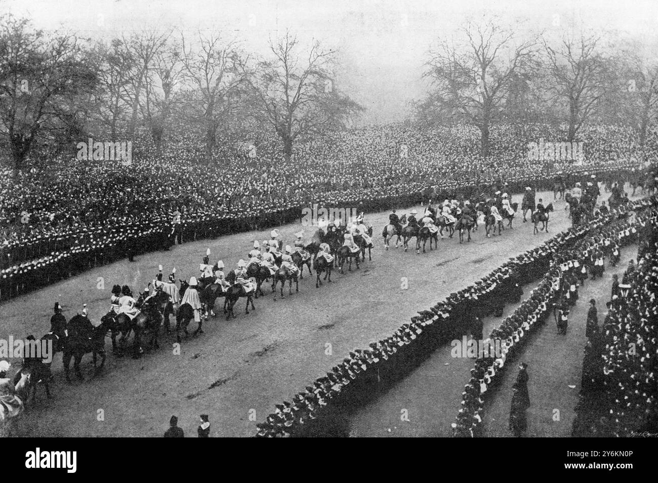 The Funeral of Queen Victoria. The Royal mourners entering Hyde Park.  9 February 1901 Stock Photo