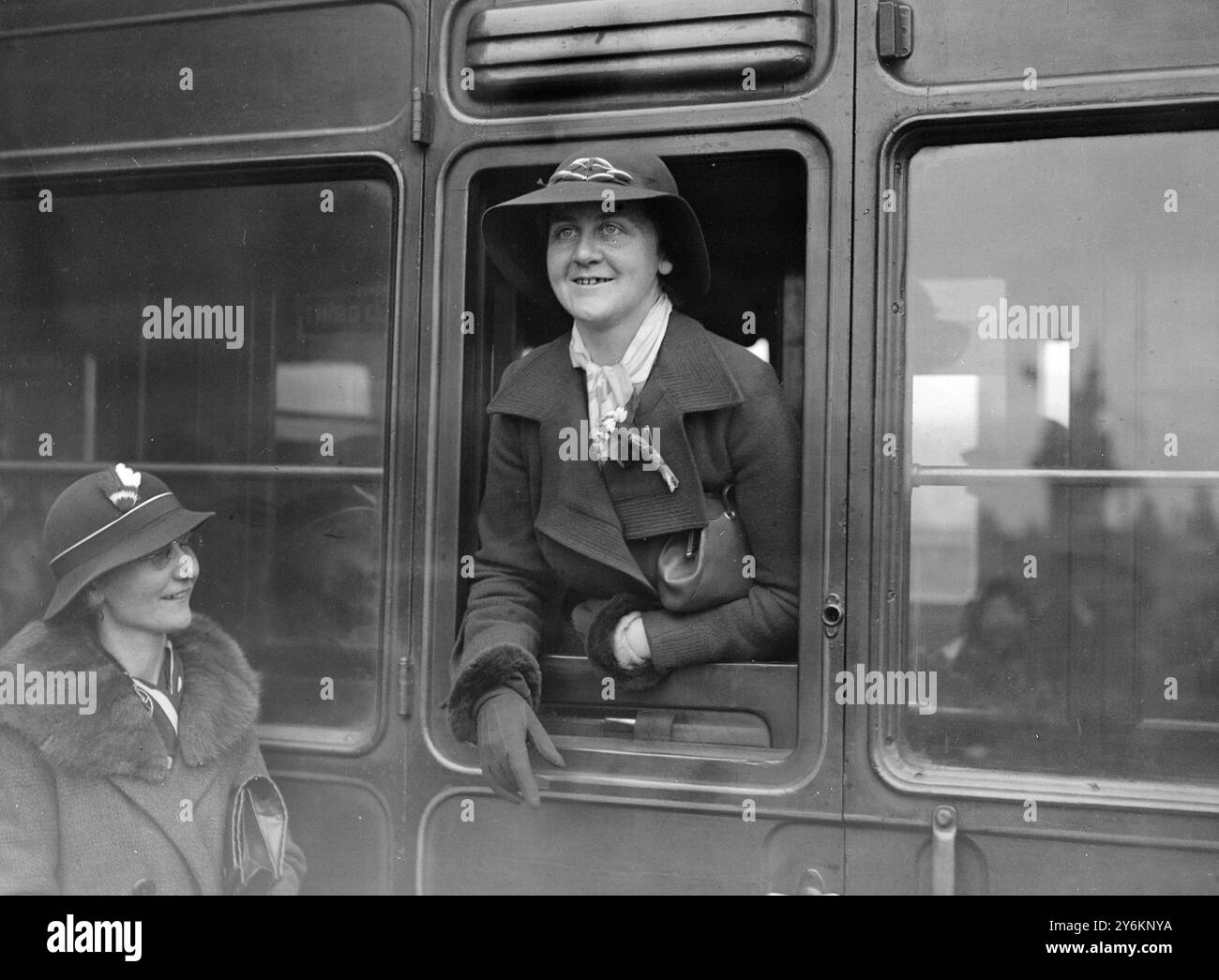 At St Pancras. Dr Ruth Hooton, of Church of England Zenana Missionary Society, On her return to Quetta to help restart the Hospital destroyed in the earthquake.  7 February 1936 Stock Photo