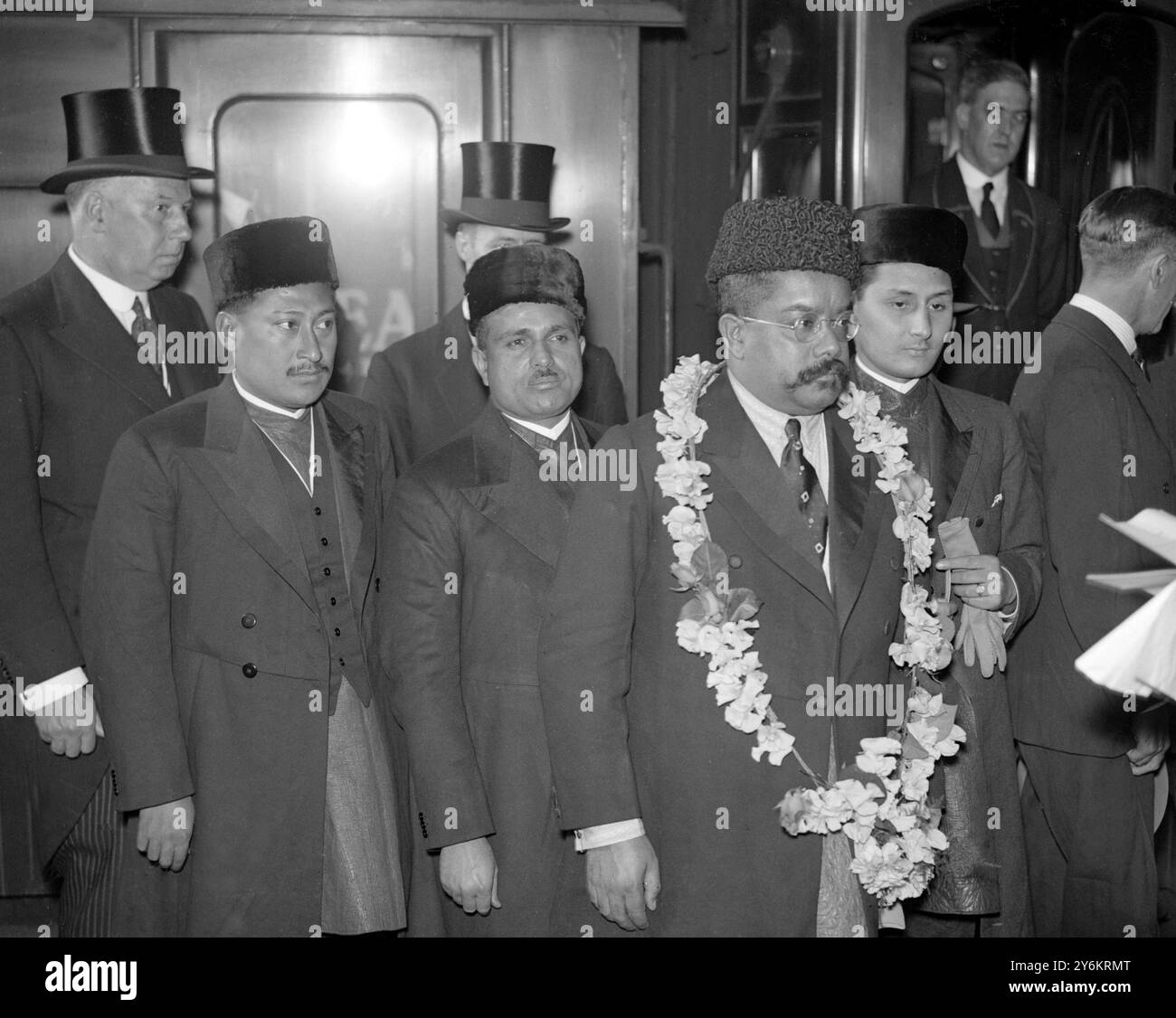 At Victoria station General Shumsher Jung Bahadur Rana garlanded on his ...