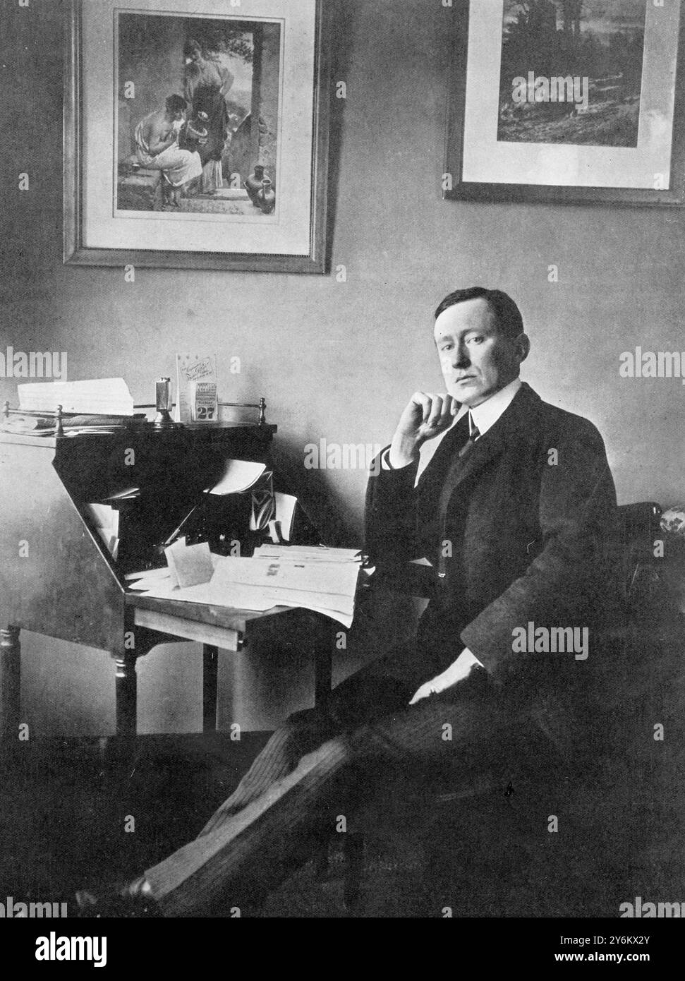 Saver of hundreds of lives: The master of wireless. The scientist whose system of telegraphy brought help to the 'Titanic' and news of the appalling disaster that overtook her: Signor Guglielmo Marconi.  20 April 1912 Stock Photo