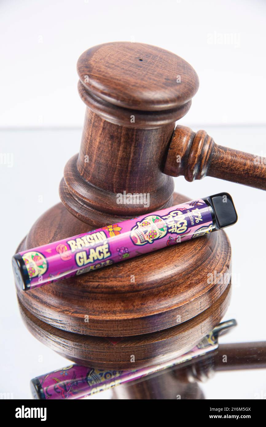 Puff, small disposable electronic cigarette Stock Photo