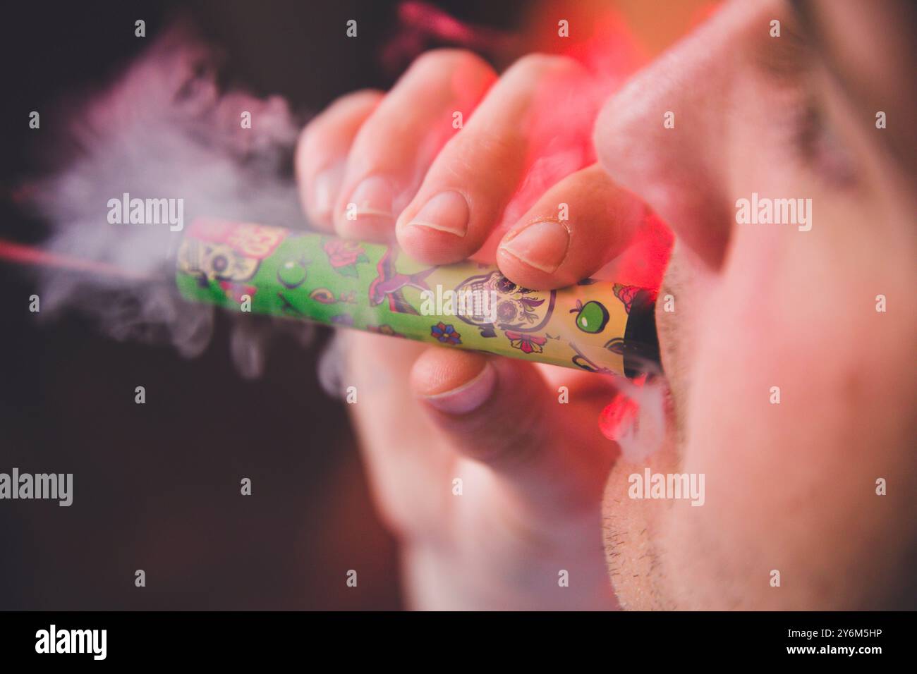 Puff, small disposable electronic cigarette Stock Photo
