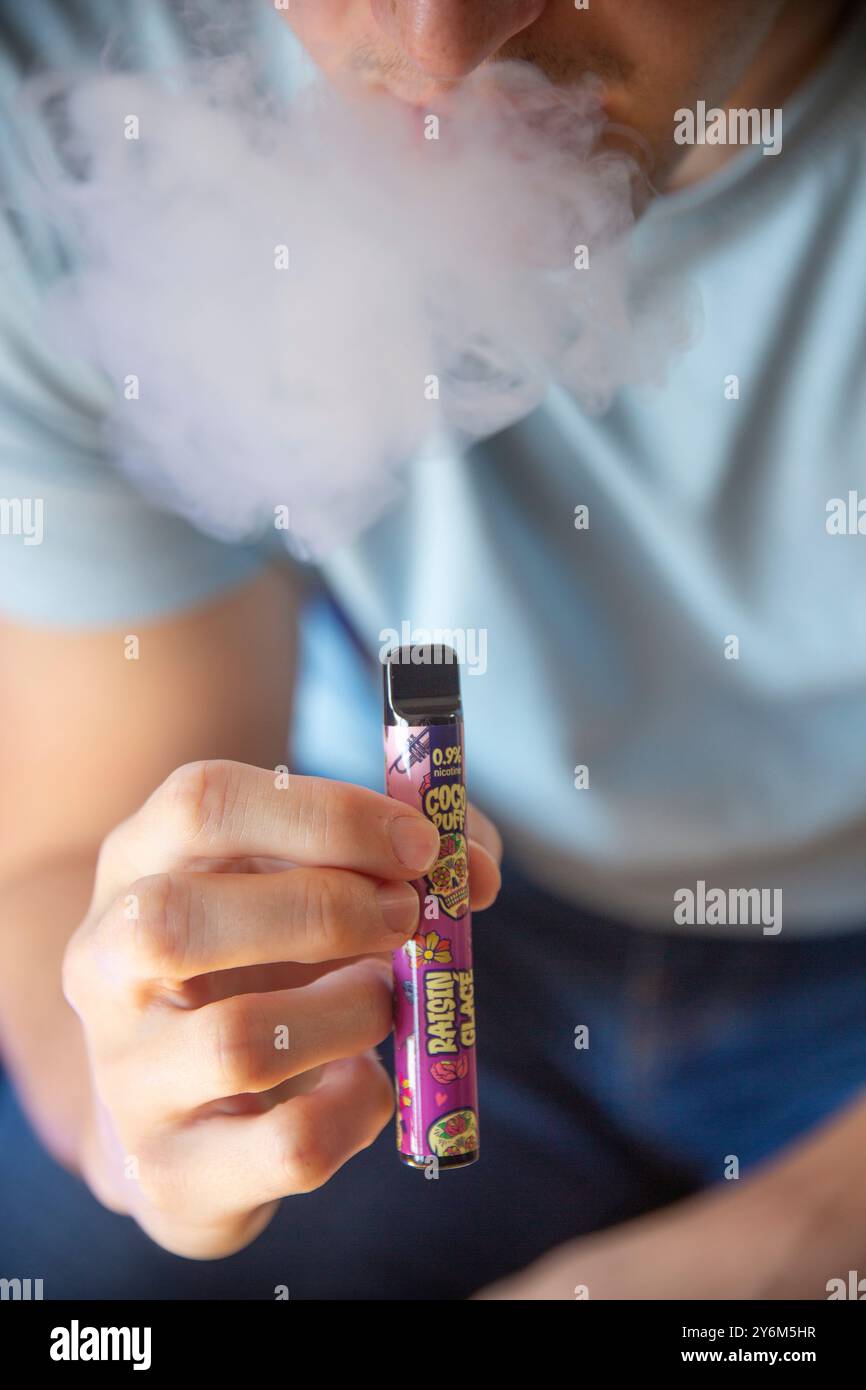Puff, small disposable electronic cigarette Stock Photo