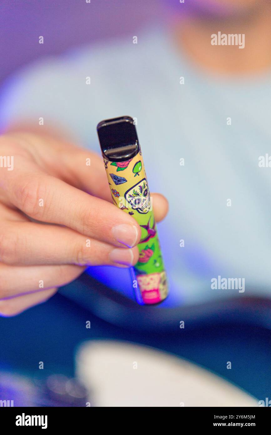 Puff, small disposable electronic cigarette Stock Photo