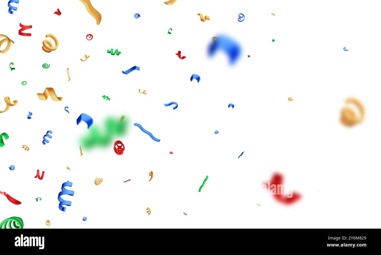 3D color party confetti on white background Stock Vector Image & Art ...