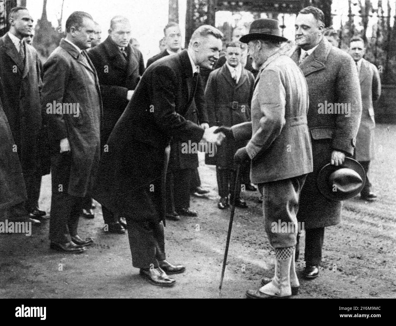 The King receiving the Waratahs at Sandringham: His Majesty shaking ...