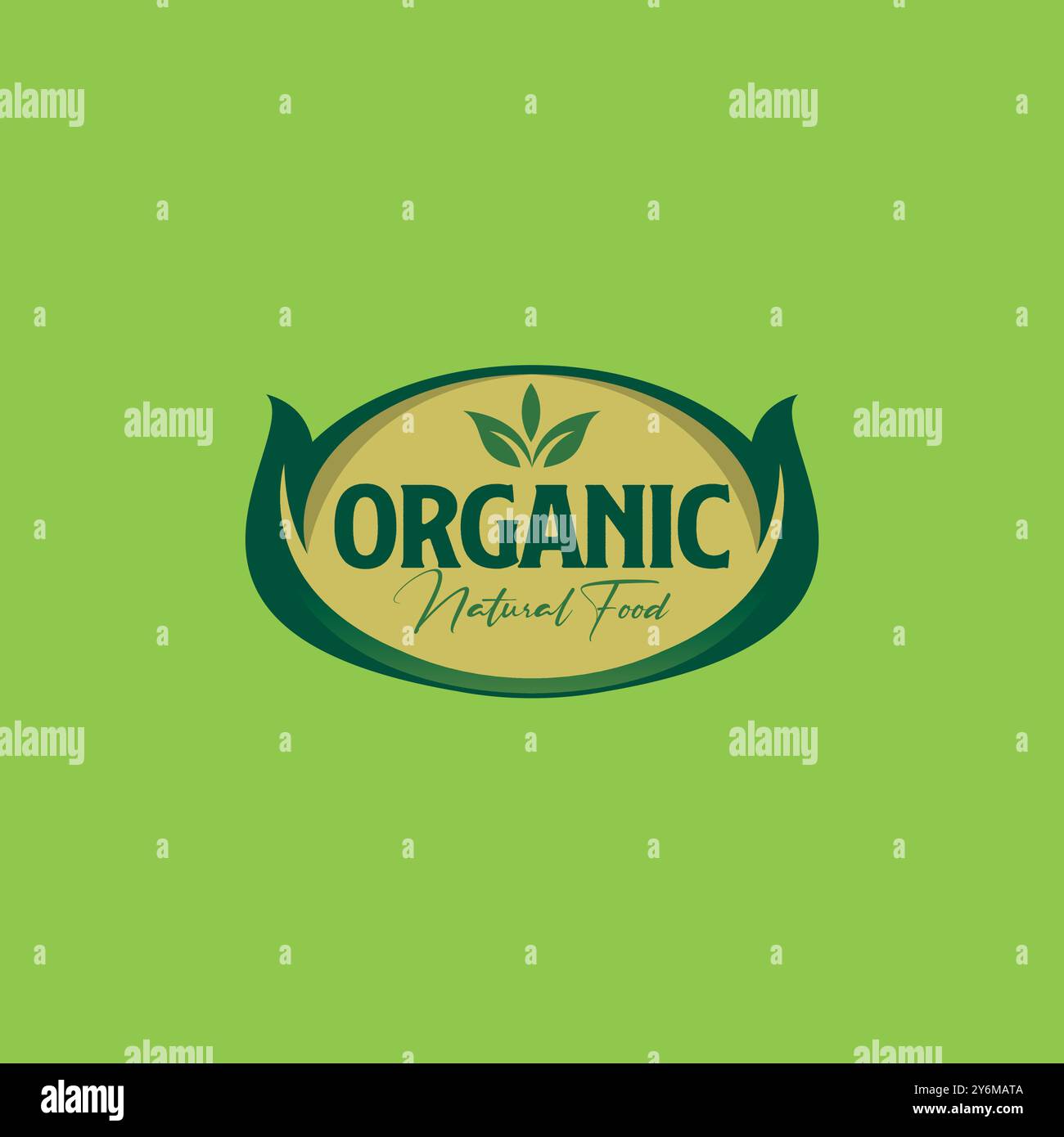 Organic Natural Food Label Design Stock Vector