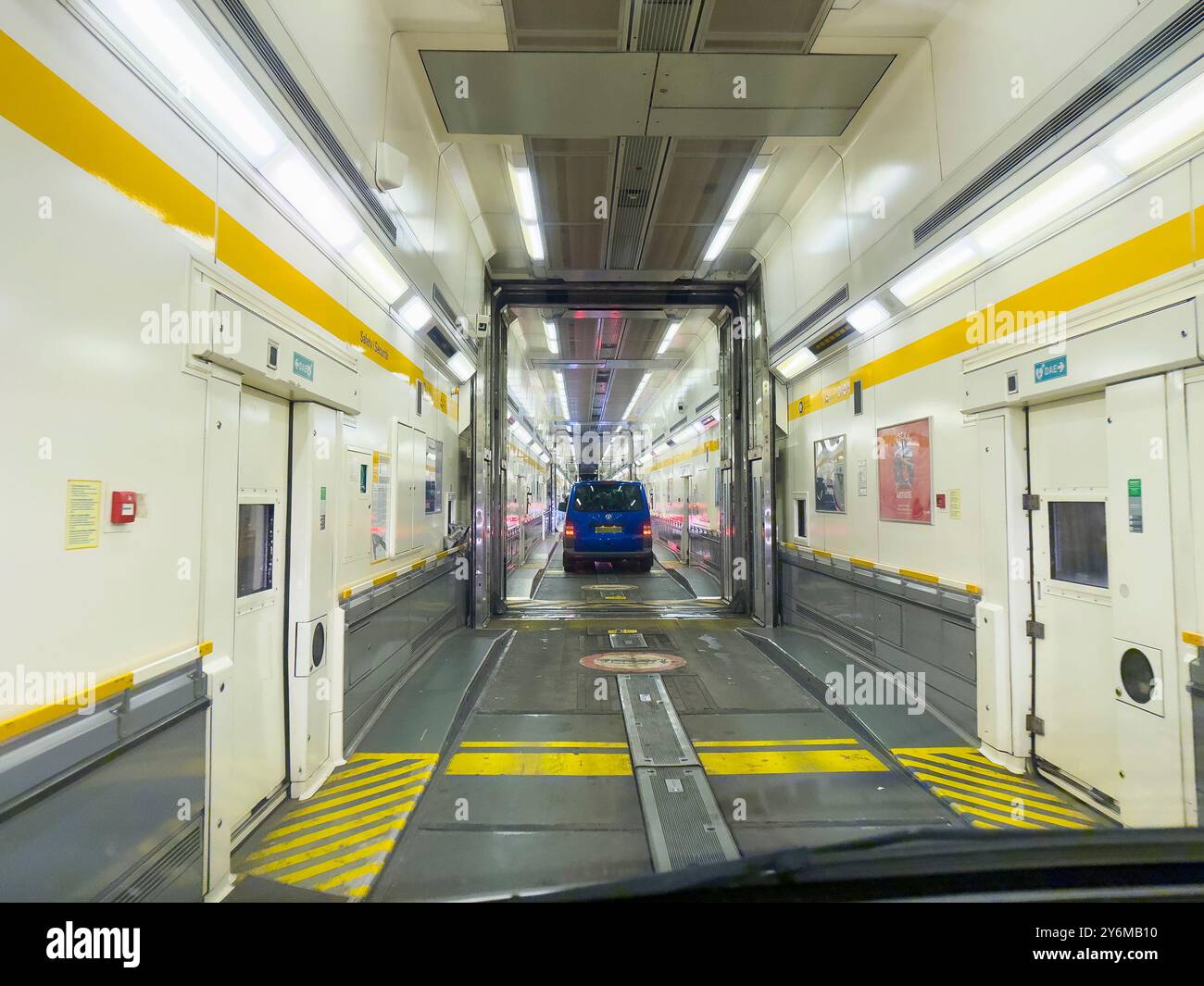 Getlink shuttle, formerly Eurotunnel, providing the fixed cross-Channel link between France and the United Kingdom Stock Photo