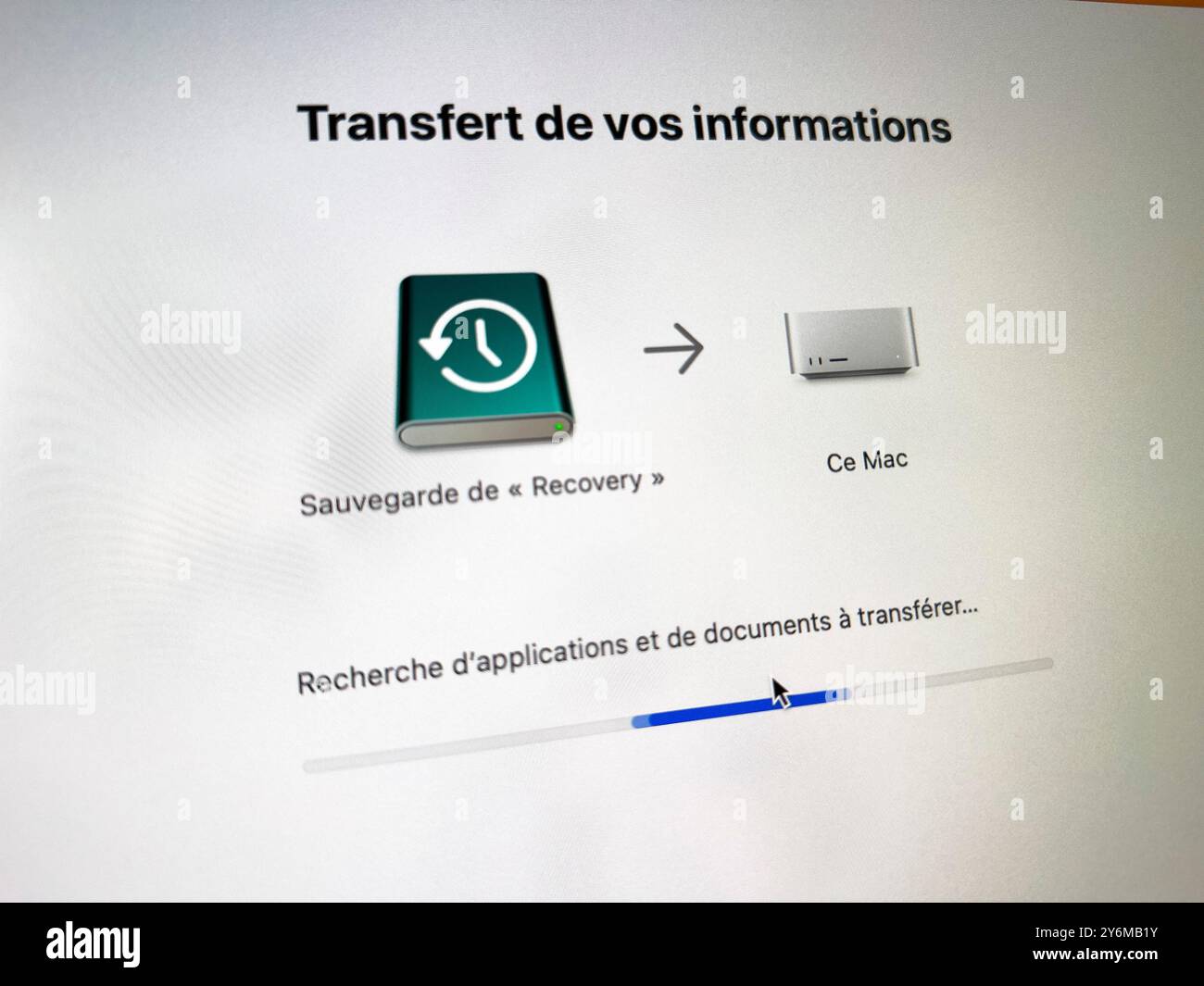Computer backup. Data transfer Stock Photo