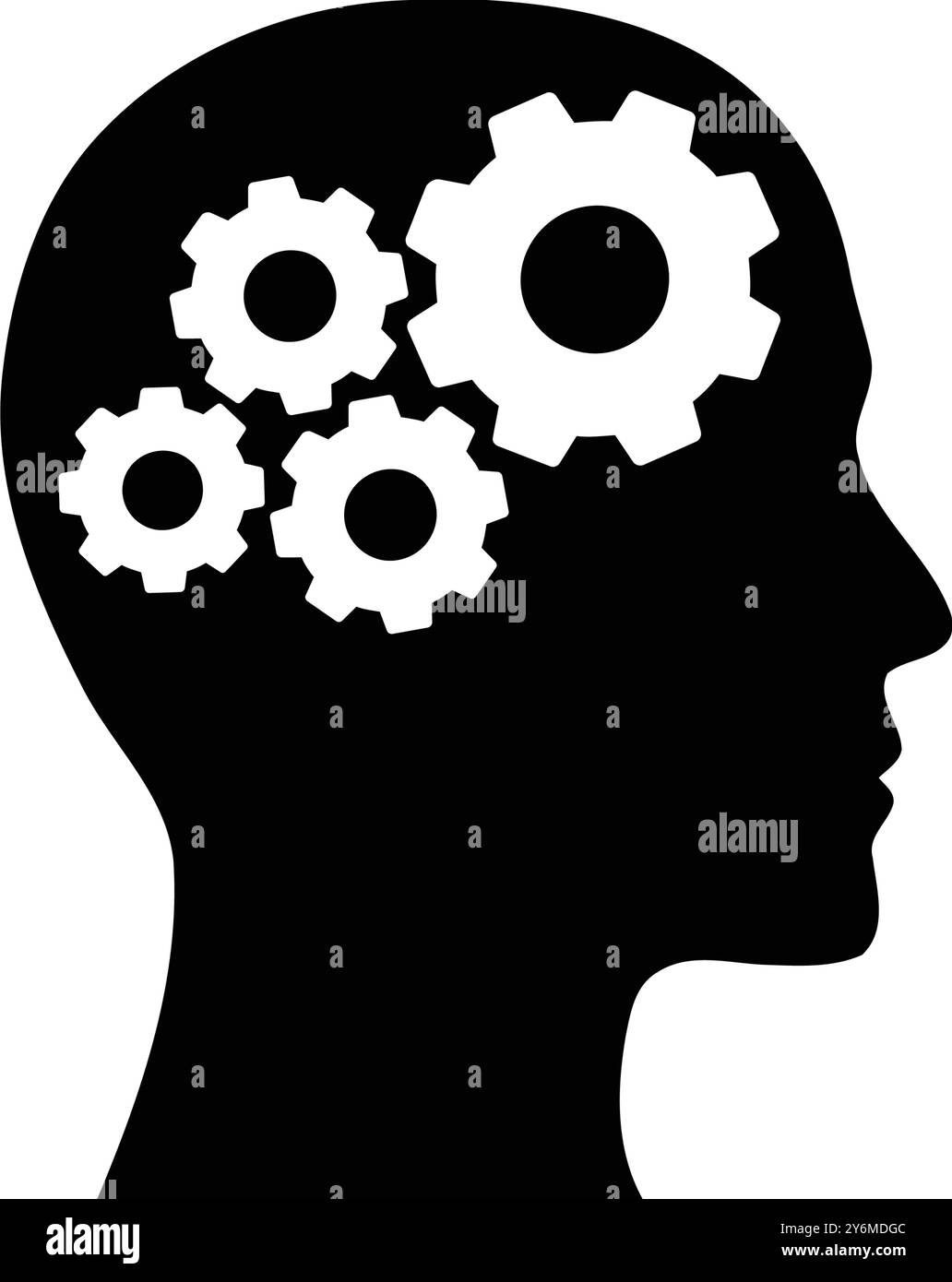 business , creative solution, human brain and settings icon Stock ...