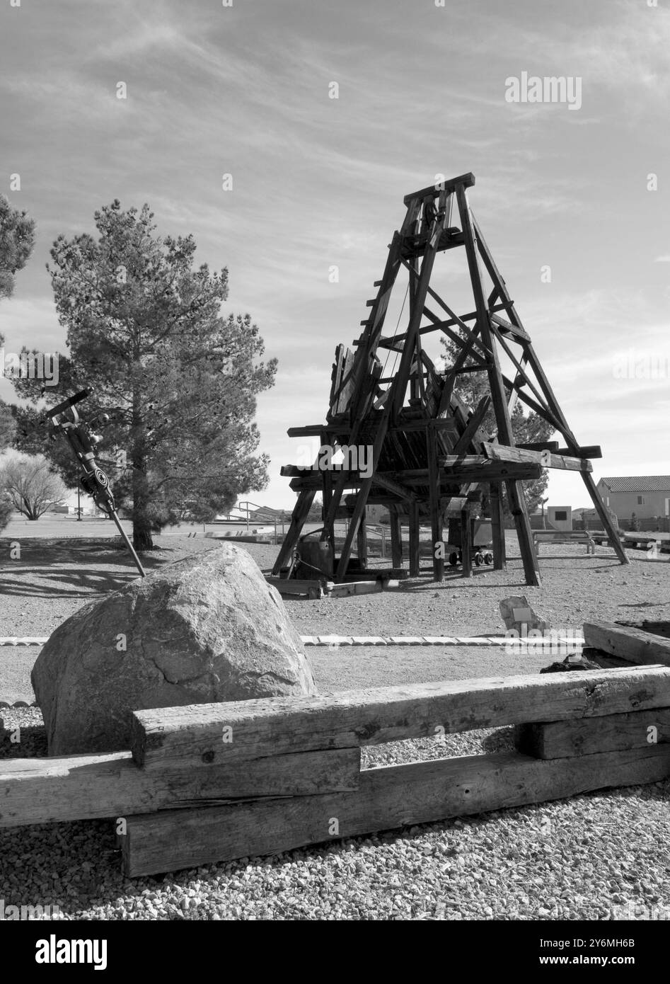 Searchlight Heritage Museum in Nevada, USA, showcasing the rich history of the mining boom town. Stock Photo