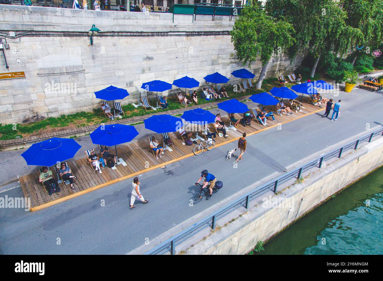 France, ile-de-France, Paris, Paris beach, Voie Georges Pompidou, 4th arrondissement Stock Photo