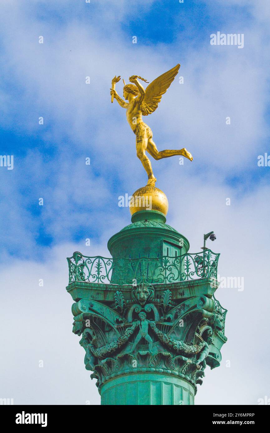 France, Paris, 4th arrondissement, place de la Bastille, the July column Stock Photo