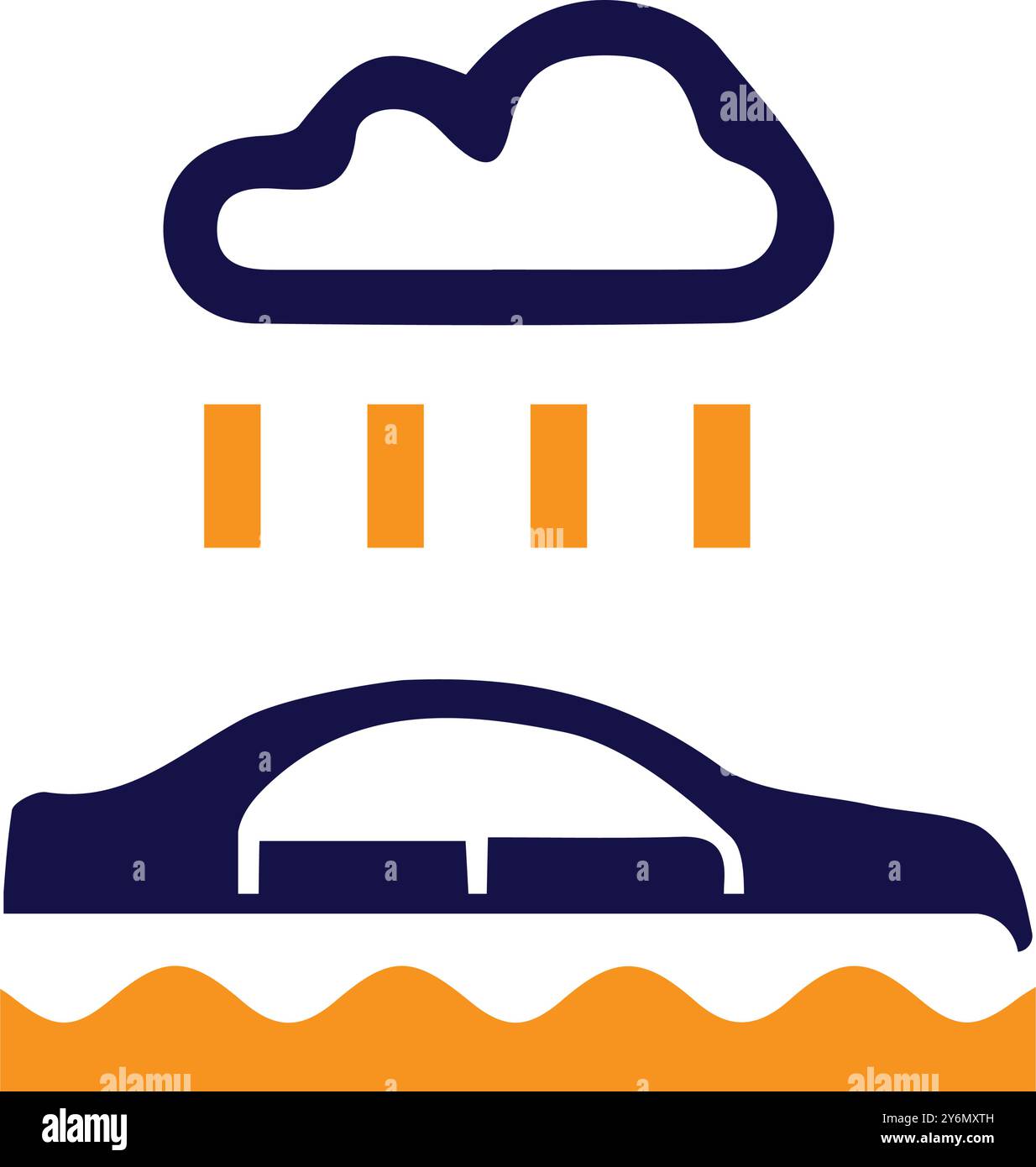 car, flood, disaster, icon, cloud, rain, car flood disaster icon Stock ...
