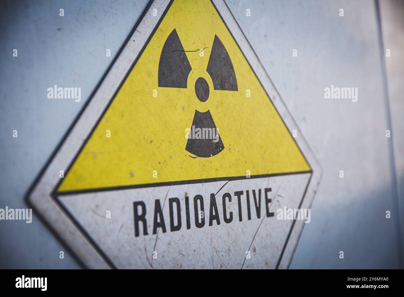 Radioactive product signage Stock Photo