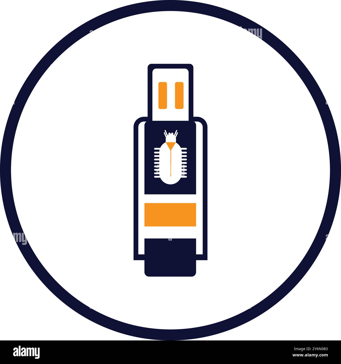 pendrive, bug, virus, usb, flash, computer drive, computer bug virus on usb flash drive icon Stock Vector