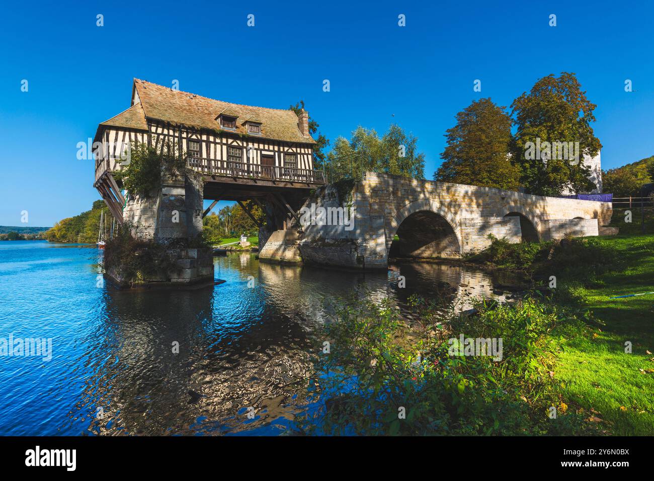 France, Normandy, Eure, Vernon, The old Vernon mill Stock Photo