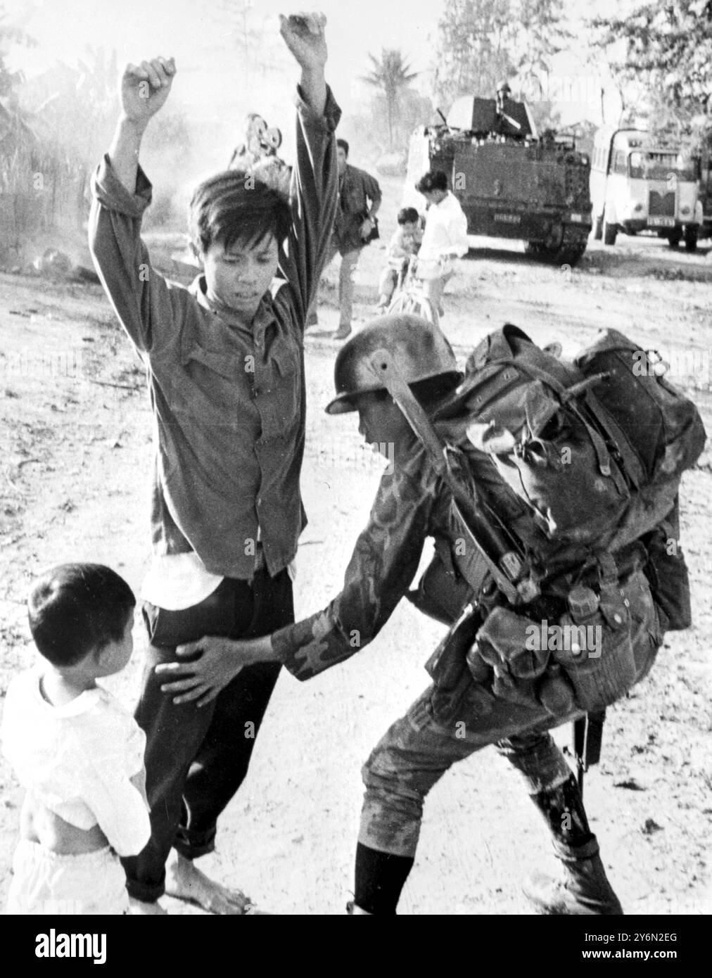 Da Nang, South Vietnam: Everyone is a suspect a South Vietnamese Ranger ...