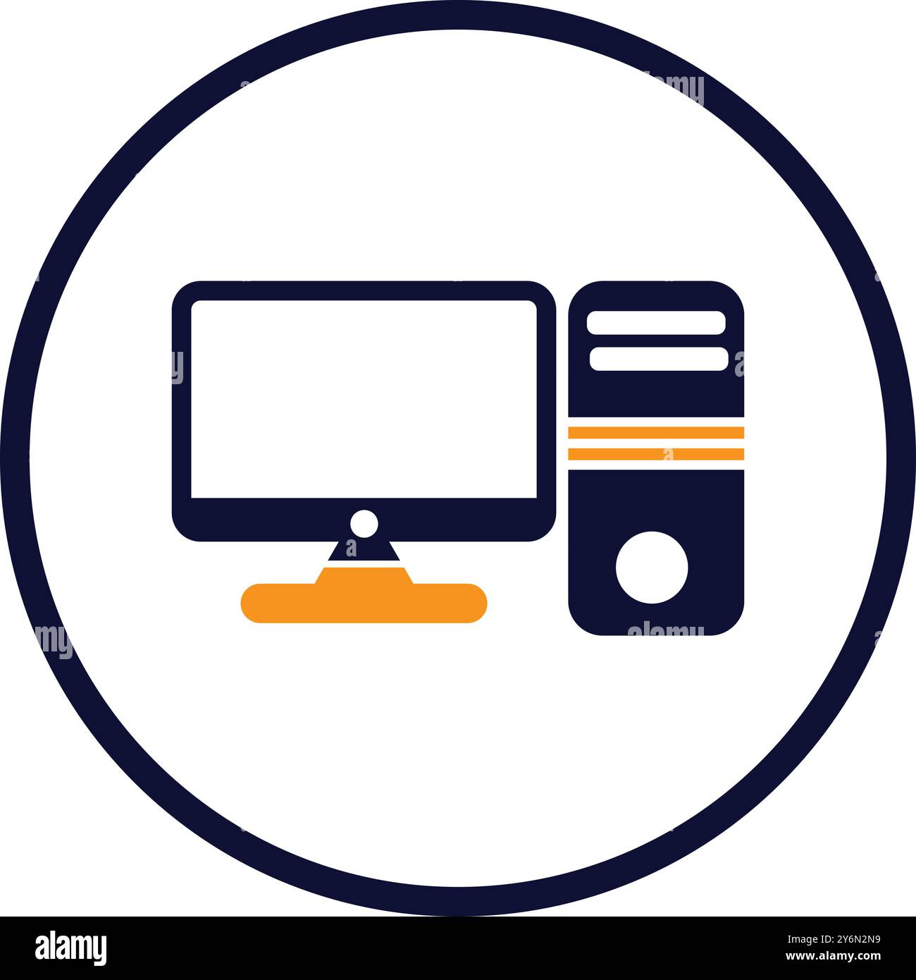 Monitor screen in server Stock Vector Images - Alamy