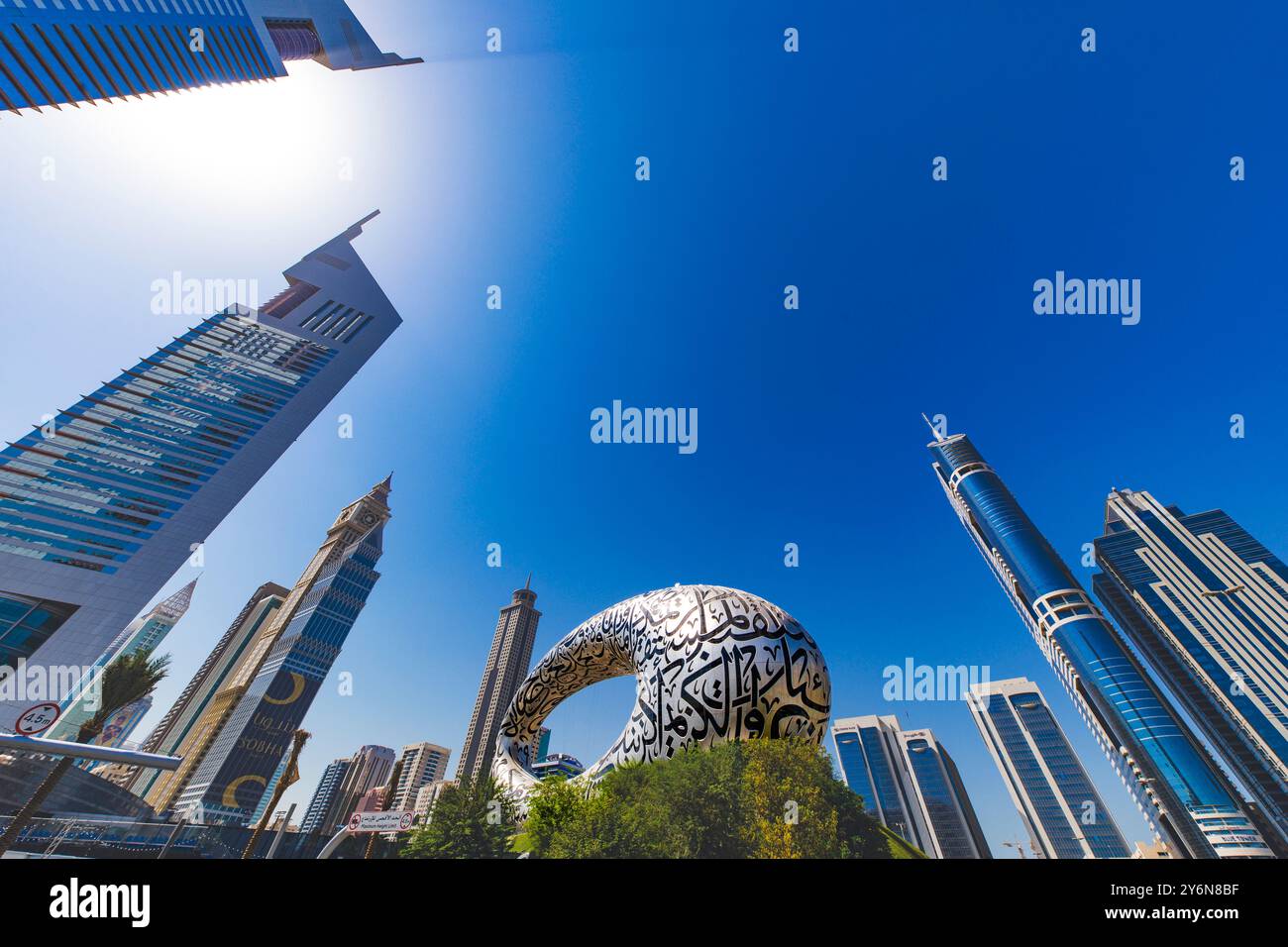 Future Sheikh United Arab Emirates, Dubai. The Museum of the Future, Sheikh Zayed ...