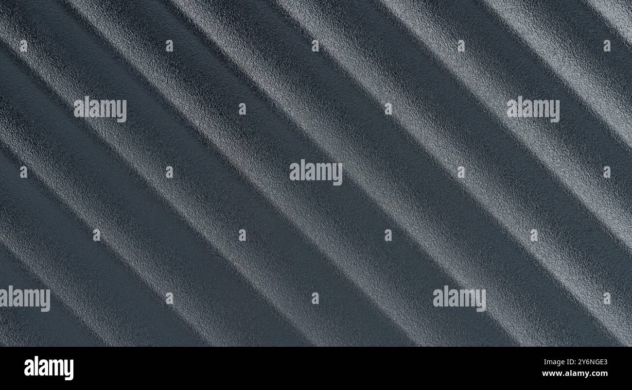 Abstract matte black plastic wave background macro close up view Stock Photo