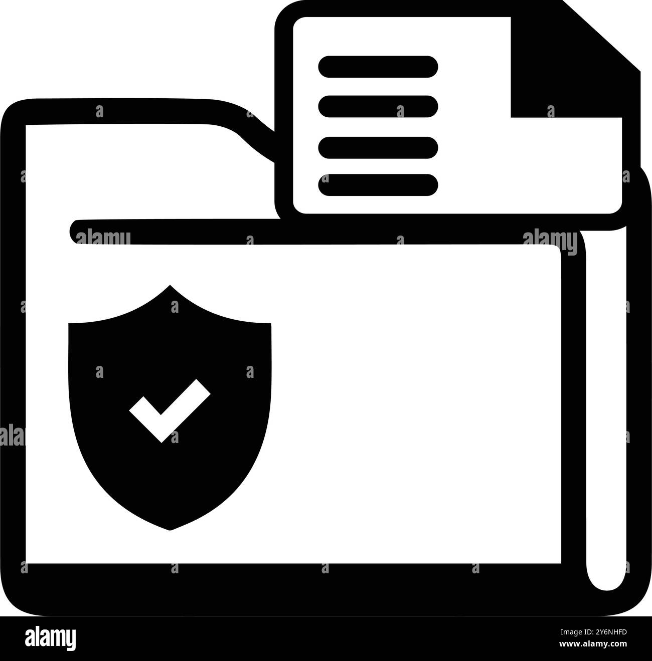 folder, access, tick, secure, lock, security, folder access security icon Stock Vector