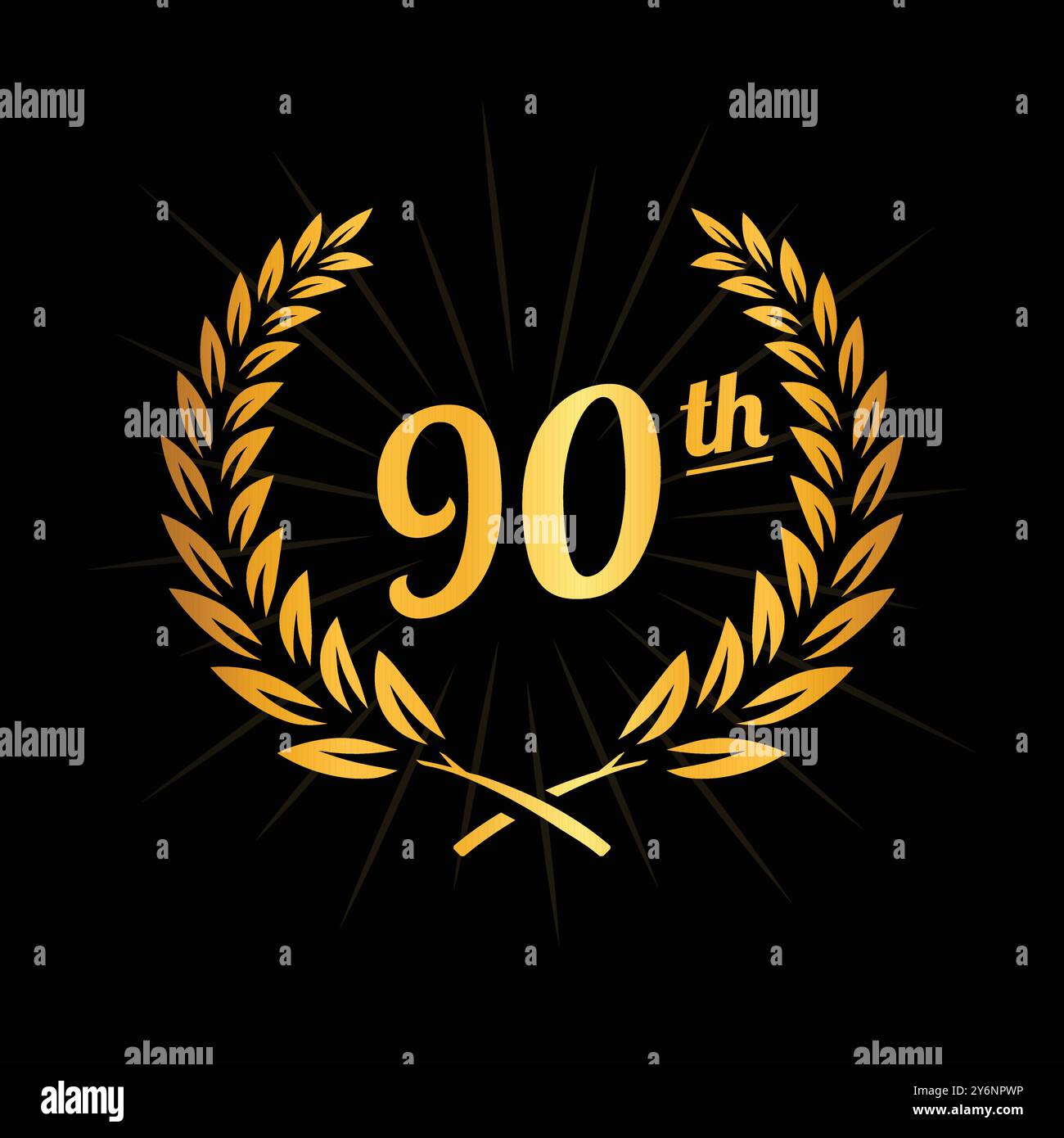 90 years anniversary celebration design template. 90th anniversary logo ...