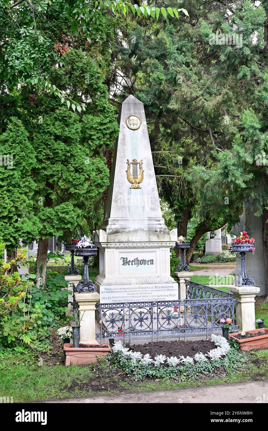 Vienna, Austria. Central Cemetery Vienna, Ludwig van Beethoven (born on 17 December 1770 in Bonn, capital and residence of the Electorate of Cologne; Stock Photo