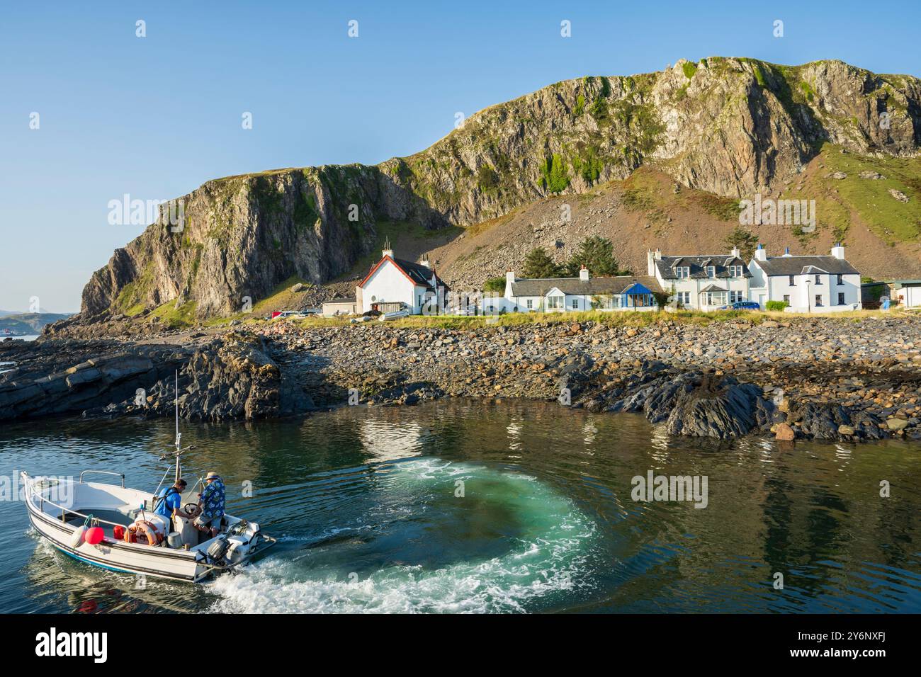 Ellenabeich village next Easdale Island, near Oban, Argyll and Bute, Scotland, UK Stock Photo